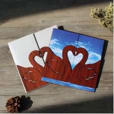 Latest  Invitation Card Wooden Invitation Swan Pattern Customized